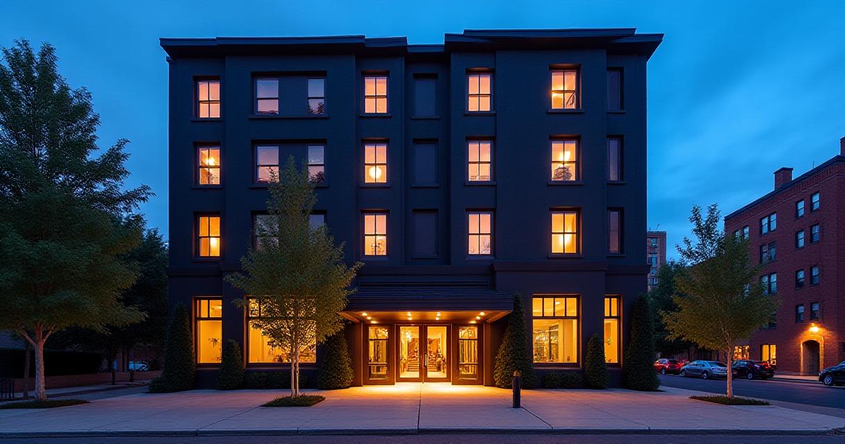 Exterior view of Guildhaven Stays on Metropolitan Avenue, New York